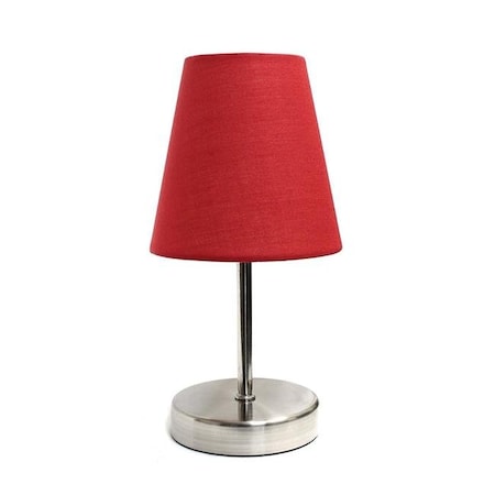 Alltherages LT2013-RED Sand Nickel Basic Table Lamp With Red Shade